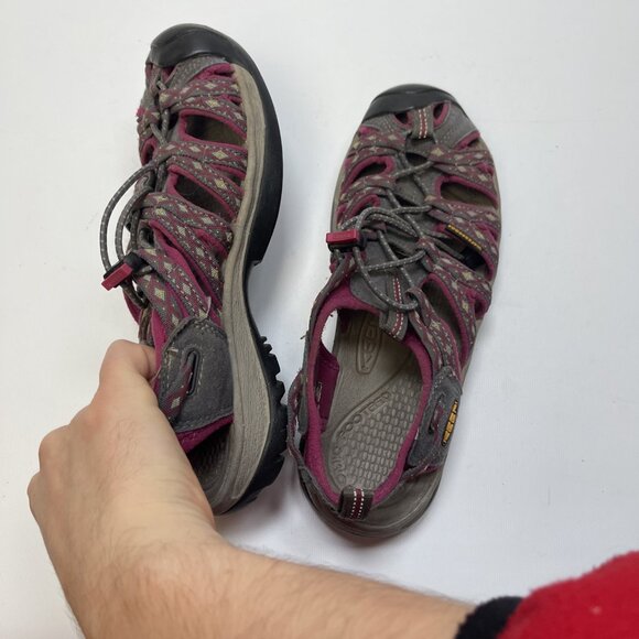 Keen Sandals Womens Size 8 US Hiking Magnet Sangria Pink / Gray Waterproof - Picture 10 of 12